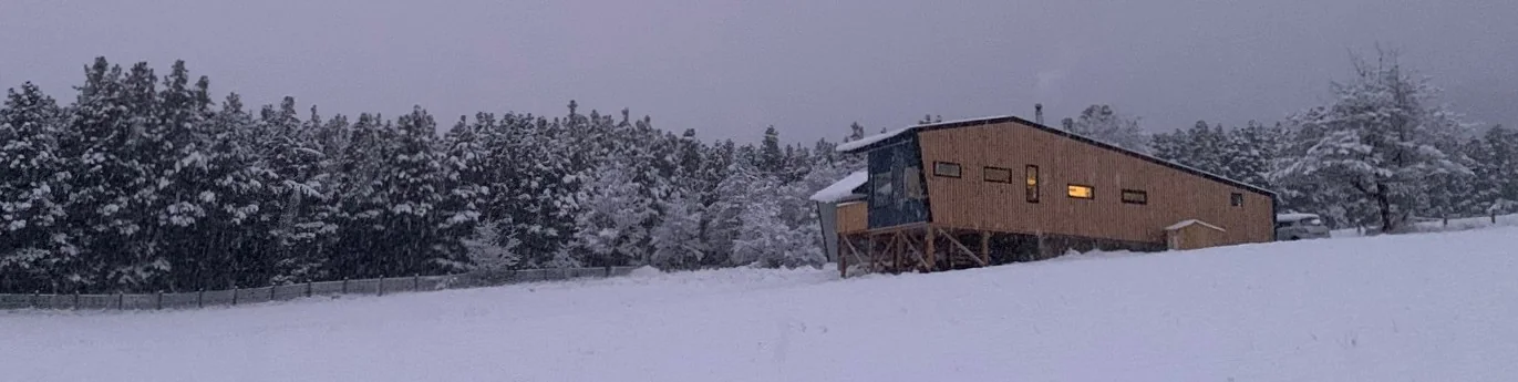 Vivienda Cerro Negro durante el invierno patagónico
